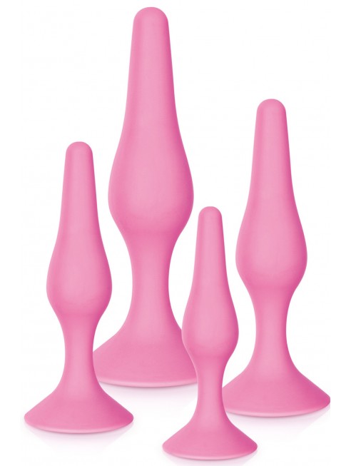 Coffret 4 plugs plaisir anal rose