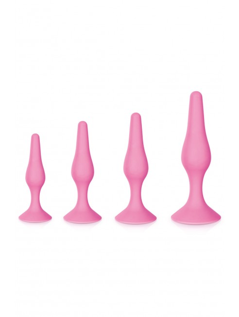 Coffret 4 plugs plaisir anal rose