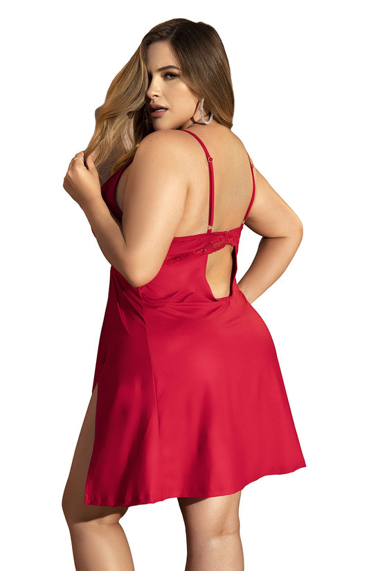 Nuisette rouge semi ouverte du S au XXXL