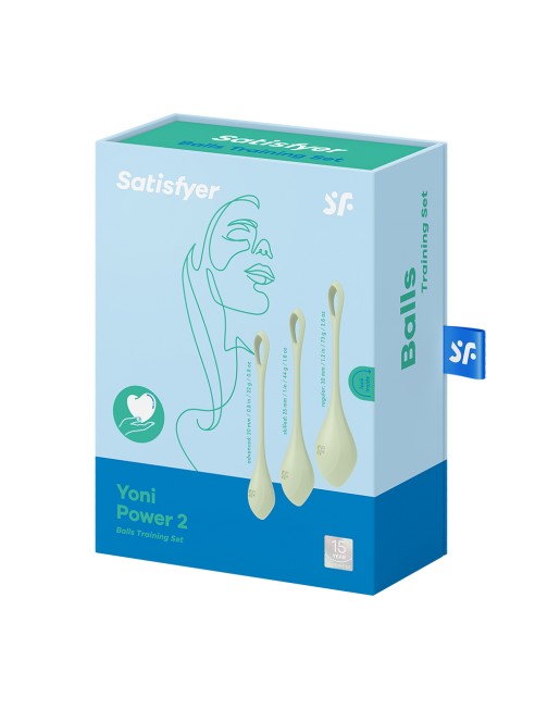 Boules de Geisha Satisfyer Yoni Power 2 - Set de 3 - Vert pastel